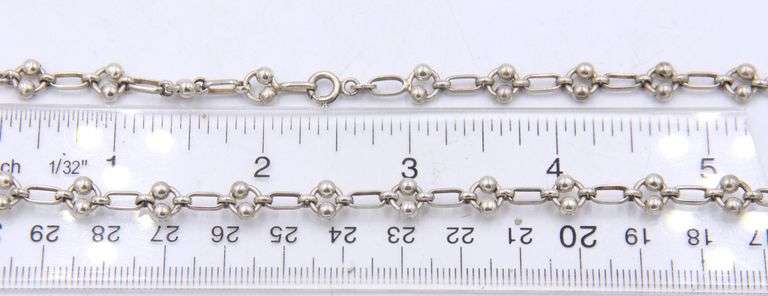 Vintage 925 Sterling Silver Ball Link Chain Necklace