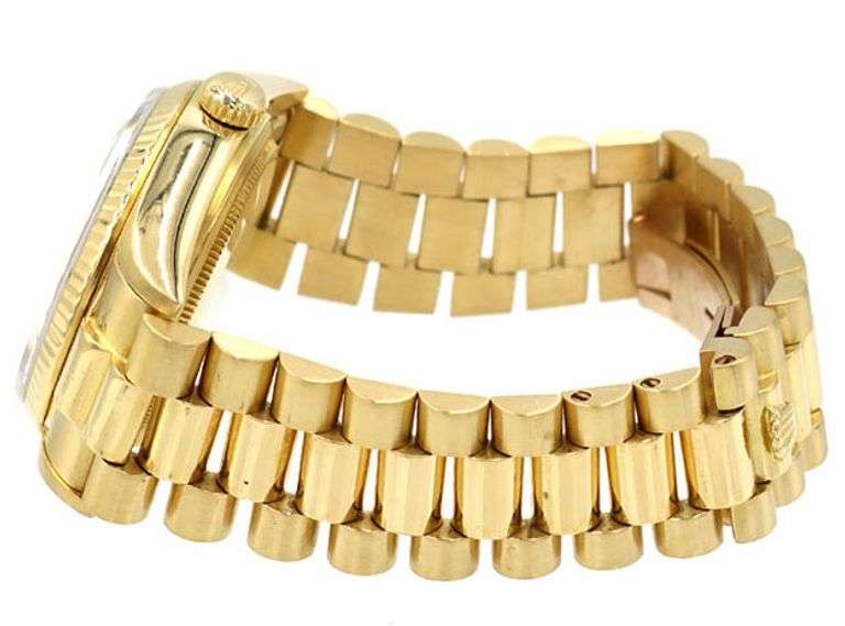 Rolex Day-Date Presidential Single Quick 18038, 36mm, Aftermarket Diamond Dial, 18K Yellow Gold Watch