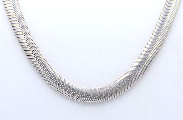 Vintage 925 Sterling Silver Italian Mesh Chain Necklace