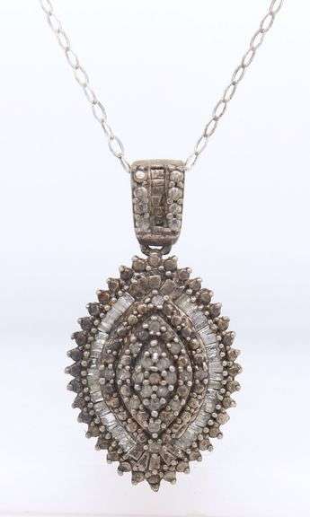 925 Sterling silver cubic zirconia pendant on chain necklace