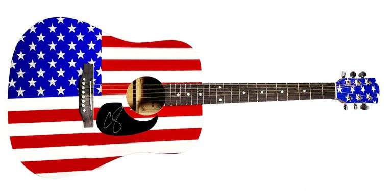 Chris Stapleton Autographed USA Flag Signature Edition Acoustic Guitar