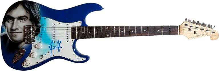 James Taylor Autographed Signed Hand Airbrushed Painting Guitar UACC AFTAL ACOA