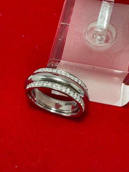 CERTIFIED NEW 18K WHITE GOLD DIAMOND BAND