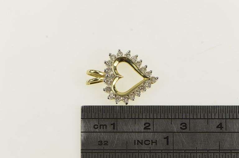 14K Yellow Gold 0.30 Ctw Diamond Heart Love Symbol Pendant