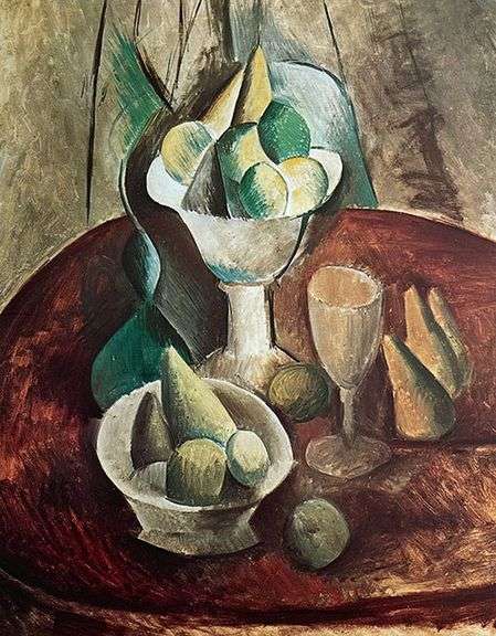 Pablo Picasso, Fruit Dish with Pairs (1909)