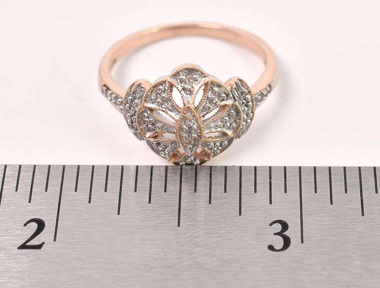 Glorious 10K Two Tone Gold Diamond Ring