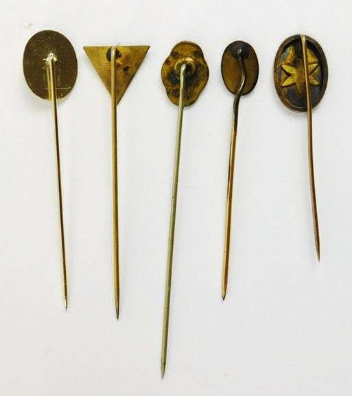 5 Antique Gold-Filled Stick Pins