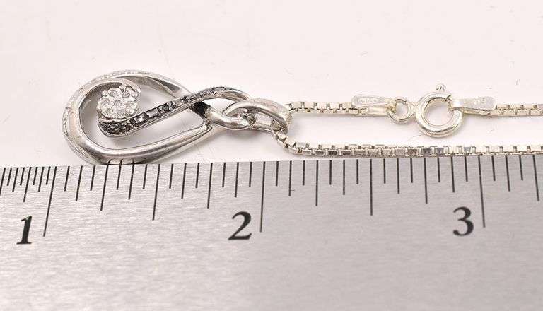 Sterling Silver Diamond Pendant Necklace