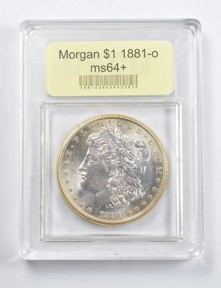 NS64+ 1881-O Morgan Silver Dollar USCG