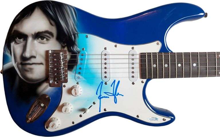 James Taylor Autographed Signed Hand Airbrushed Painting Guitar UACC AFTAL ACOA