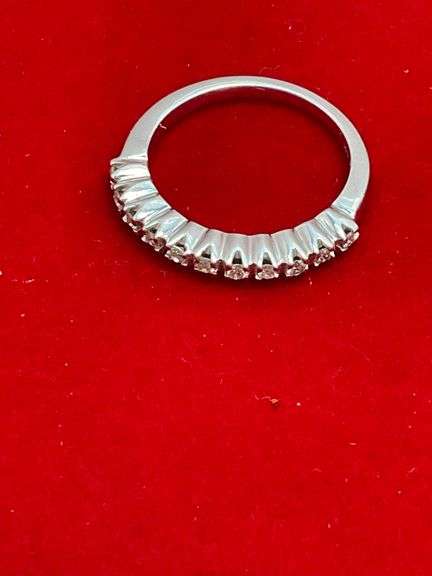 14K WHITE GOLD AND DIAMOND BAND