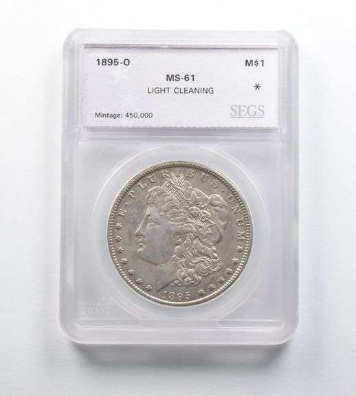 MS61 1895-O Morgan Silver Dollar Light Cleaning SEGS