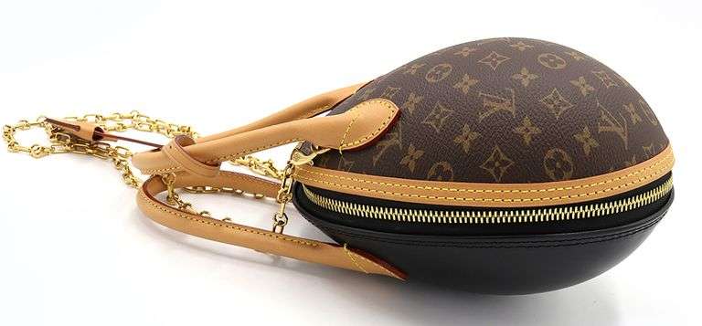 Louis Vuitton EGG bag, Monogram coated & Black leather W/ Box & Card