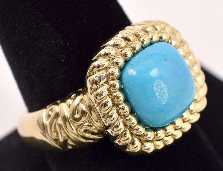 Sterling Silver Vermeil Turquoise Ring