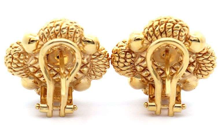 Chimento Cultured Pearl Woven Square Earrings in 18K