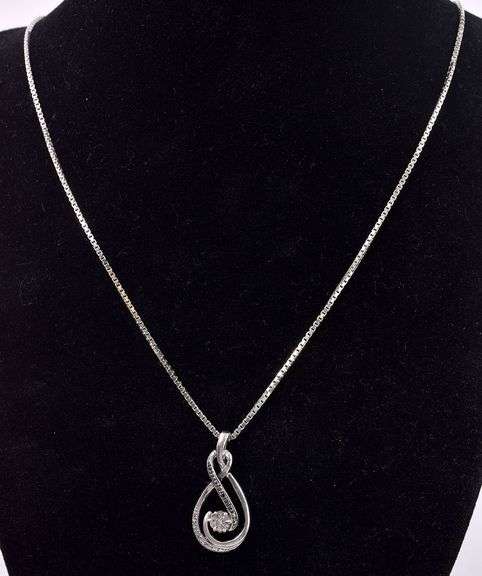 Sterling Silver Diamond Pendant Necklace