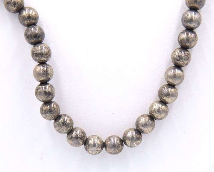 Vintage 925 sterling silver ball link necklace