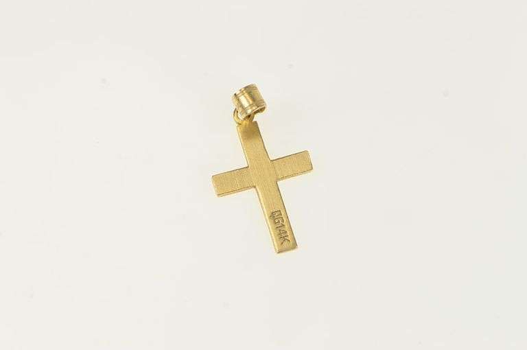 14K Yellow Gold Cross Christian Faith Symbol Religious Charm/Pendant