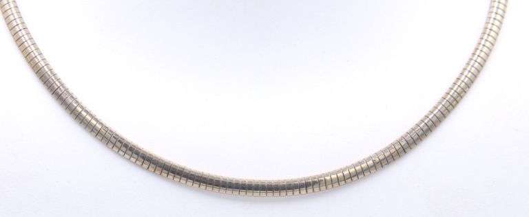 Italian 925 sterling silver omega chain necklace