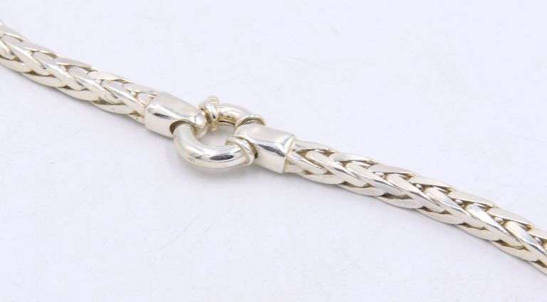 Heavy 925 Sterling Silver Signed Pendant on Thick Chain Necklace and Sterling Silver Earrings