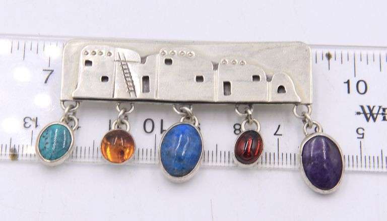Lot of 2 vintage 925 sterling  silver brooches