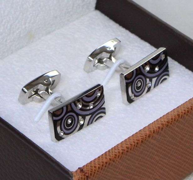 Handsome Pair Jeweled Style Cufflinks By Carelli