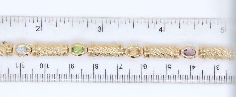 925 Sterling silver multi color cubic zirconia bracelet