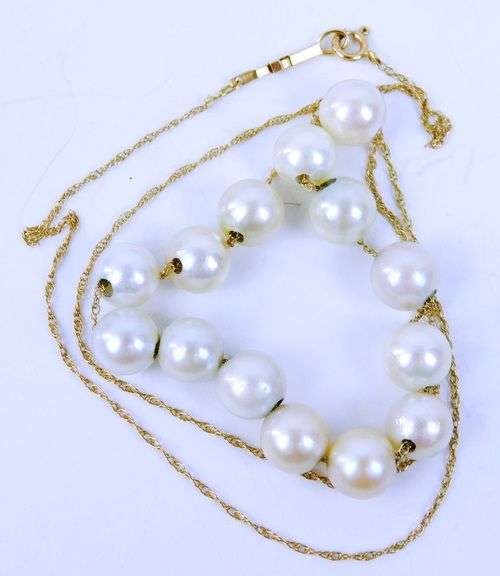 Vintage 14K Gold Add-A-Pearl Necklace