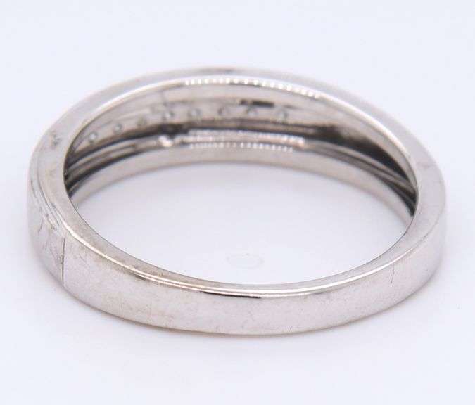 Gent's Channel Set Diamond White Gold Band