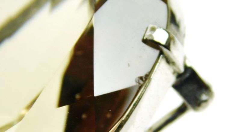 Vintage Sterling Scarf Brooch with Huge Gemstone