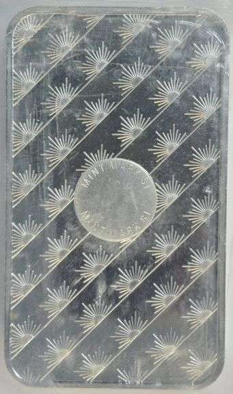 Lovely Sunshine Mining 5 Troy Oz pure .999 fine silver bar in plastic