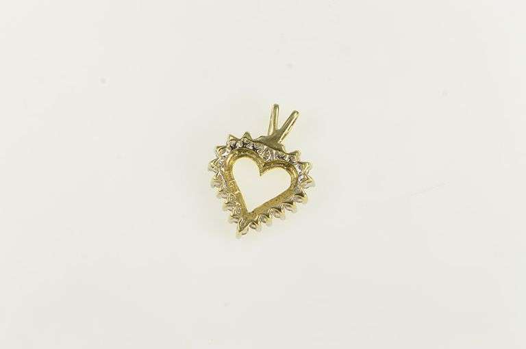 14K Yellow Gold 0.30 Ctw Diamond Heart Love Symbol Pendant