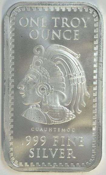 20 Indian Chief Aztec Calendar 1 Troy Oz pure .999 fine silver bars in tube