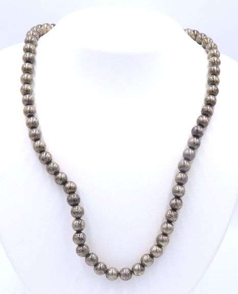 Vintage 925 sterling silver ball link necklace