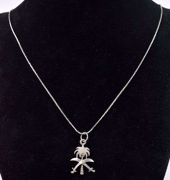 Sterling Silver Palm Tree Pendant Necklace