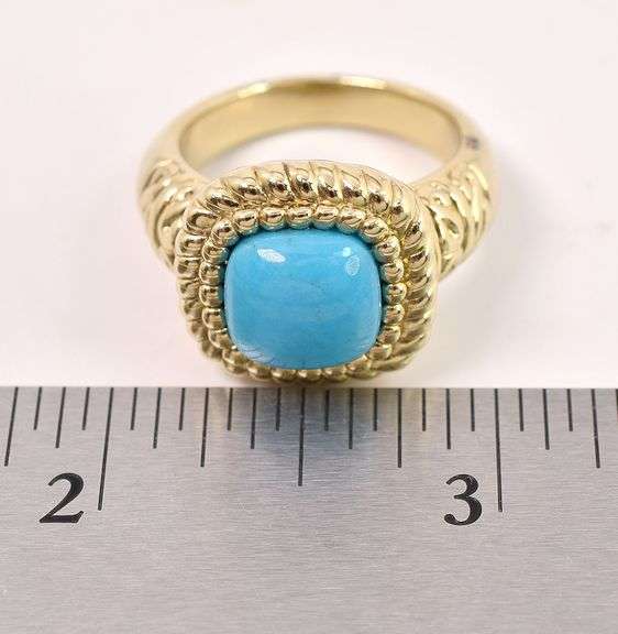 Sterling Silver Vermeil Turquoise Ring