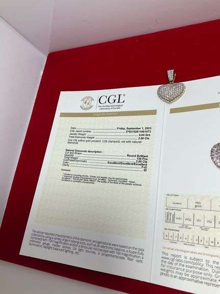 CERTIFIED 10K GOLD AND DIAMOND HEART PENDANT