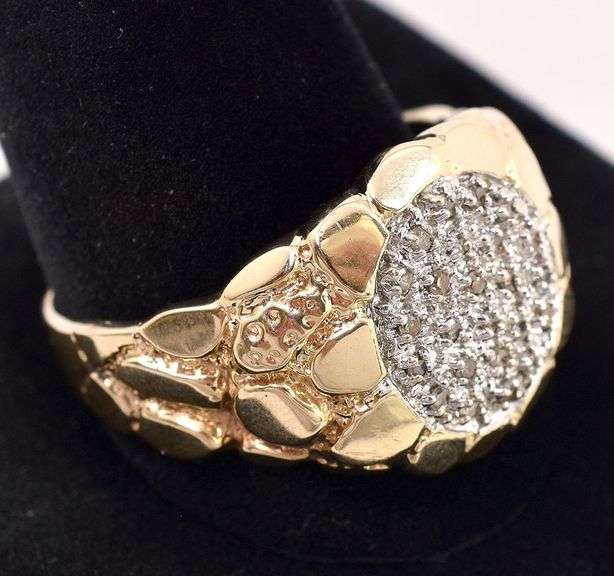 Charming 10K Yellow Gold Men's Fancy Brown Diamond Ring