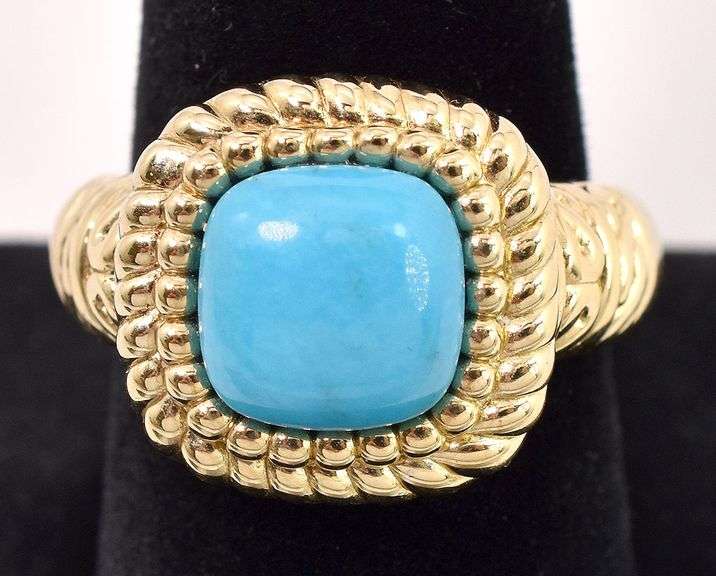 Sterling Silver Vermeil Turquoise Ring