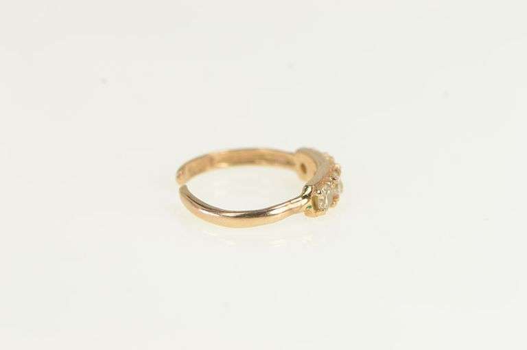 14K Yellow Gold Four Stone CZ Vintage Open Band Toe Ring