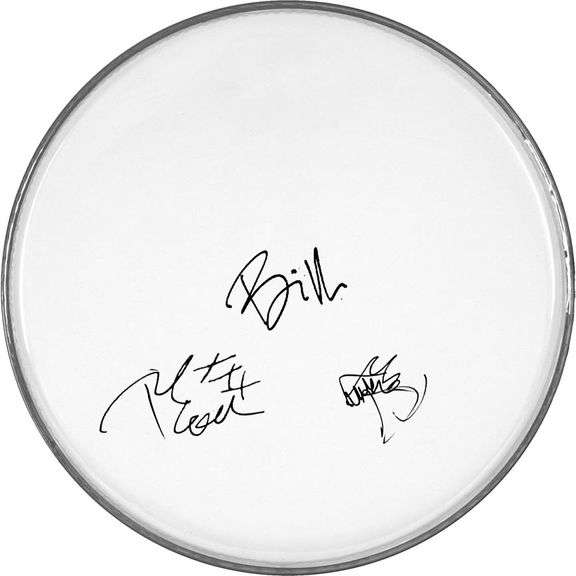 Green Day Autographed Facsimile Signed Drumhead