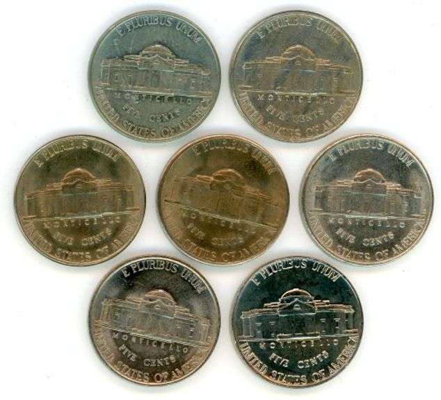 7 Different Uncirculated Jefferson Nickels