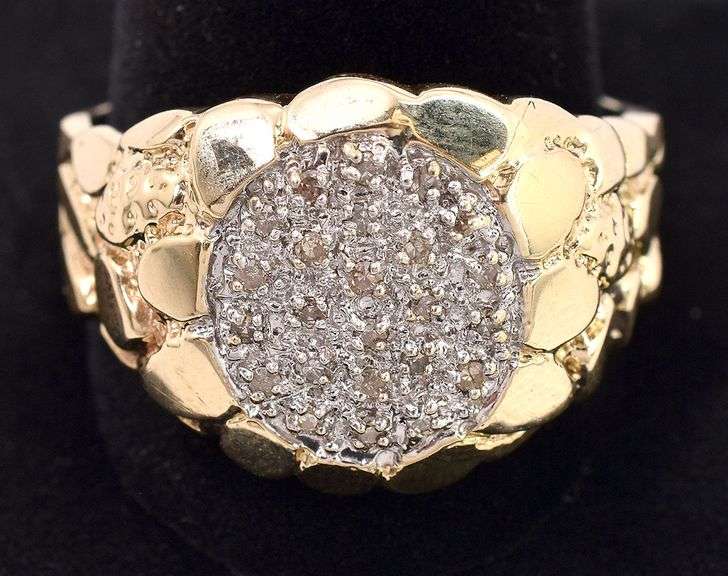 Charming 10K Yellow Gold Men's Fancy Brown Diamond Ring