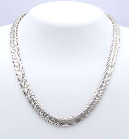 Vintage 925 Sterling Silver Italian Mesh Chain Necklace