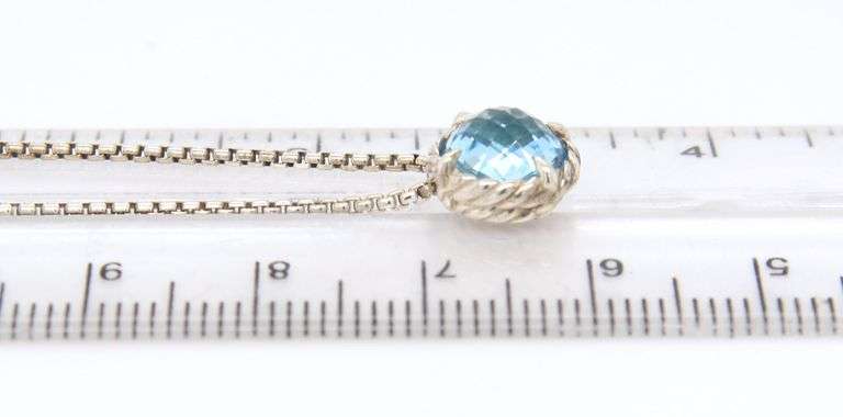 David Yurman Chatelaine Topaz Pendant on Chain Necklace