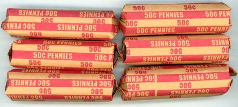 6 Rolls of US Wheat Cents from Teens