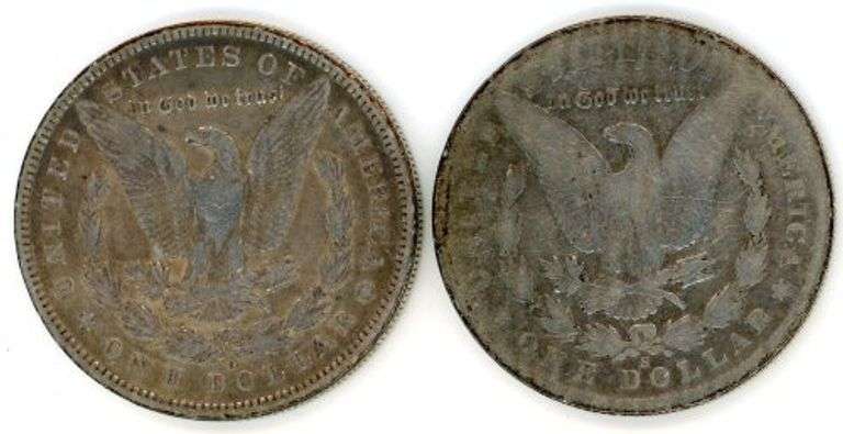 1896-O & 1899-S Morgan Silver Dollars