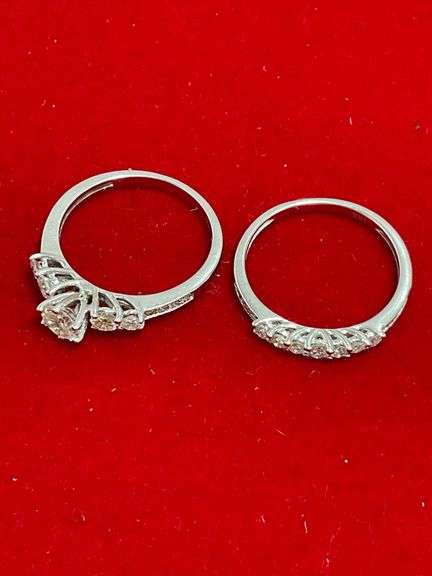 CERTIFIED BRAND NEW 14K WHITE GOLD AND DIAMOND WEDDING SET