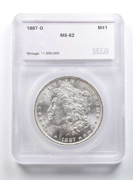 MS62 1887-O Morgan Silver Dollar SEGS
