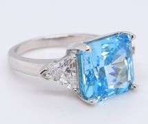 Blue Cubic Zirconia Sterling Silver Ring